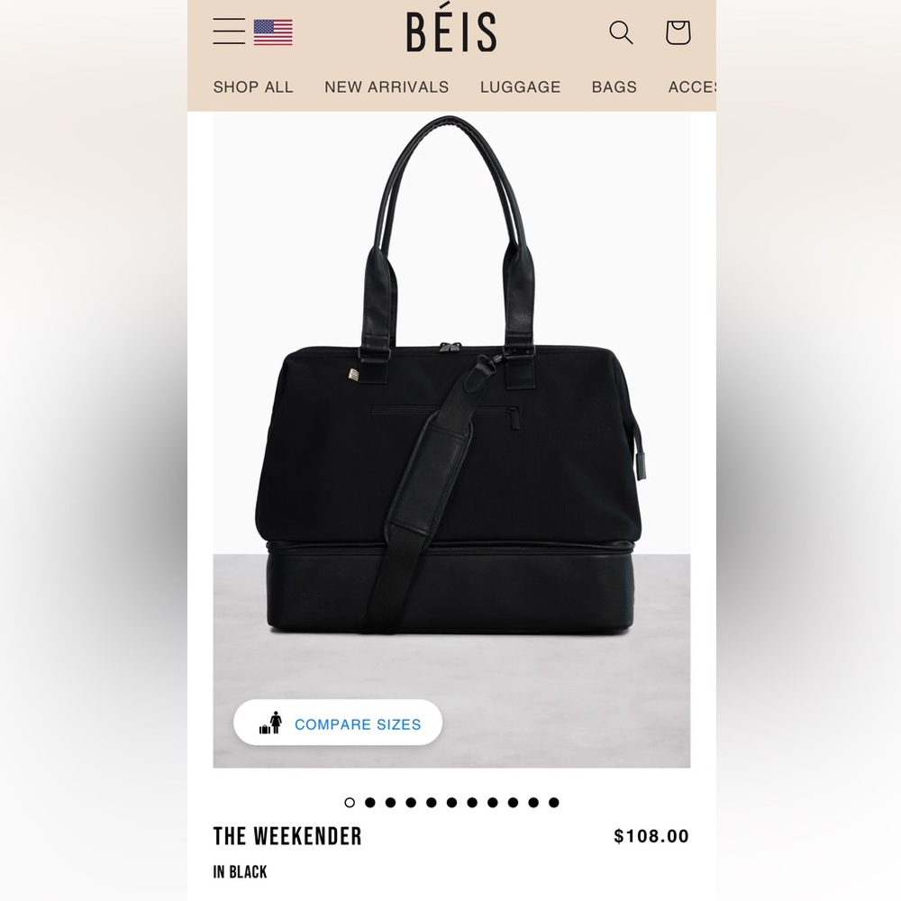 BEIS The Weekender Travel Bag in Black